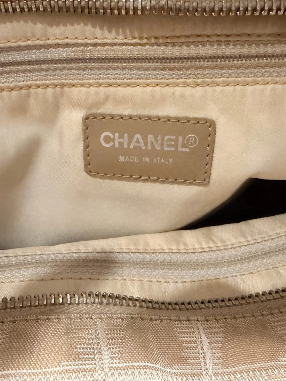 CHANEL TRAVEL LINE TOTE IN BEIGE NYLON